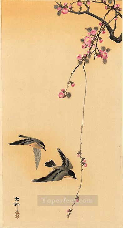 cherry blossom with birds Ohara Koson Shin hanga Oil Paintings